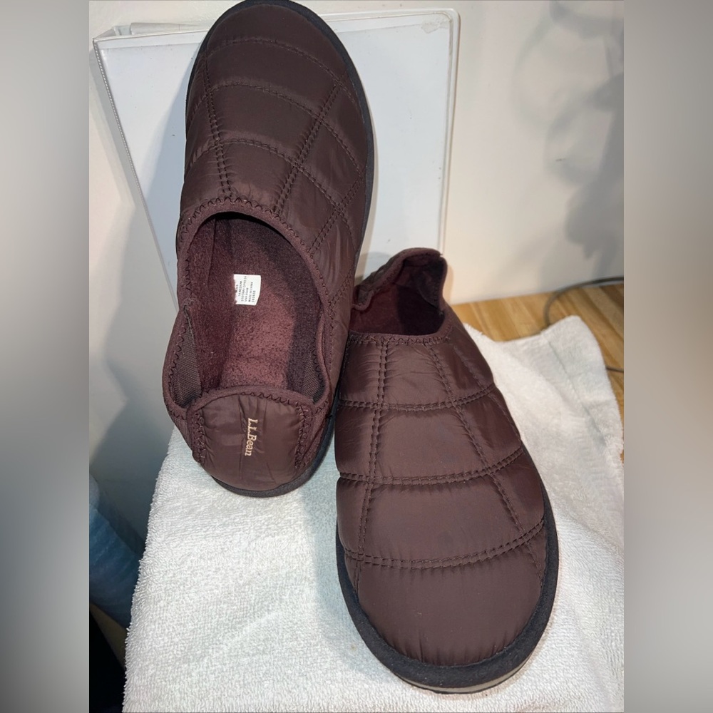 LL Bean Mens Quilted Mountain Classic Slipper Size 14M Brown